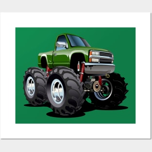 Cartoon monster truck Posters and Art